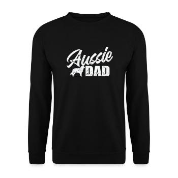 Aussie Dad Australian Shepherd Dog Pet - Unisex Sweatshirt - black - Front - Alina (178cm) & Michal (187cm)