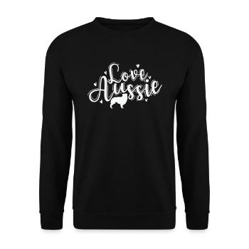 Love Aussie Australian Shepherd Dog - Unisex Sweatshirt - black - Front - Alina (178cm) & Michal (187cm)