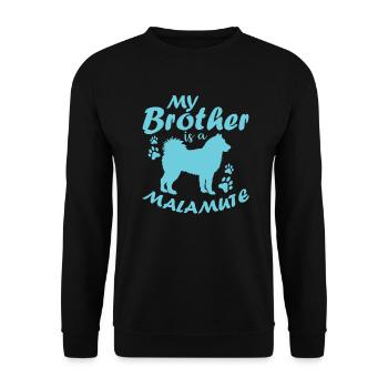 Mon frère est un animal de compagnie Malamute d’Alaska - Sweat-shirt Unisexe - noir - Devant - Alina (178cm) & Michal (187cm)