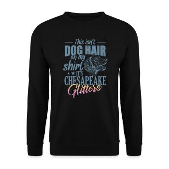 Ce n’est pas des poils de chien, c’est des paillettes de Chesapeake - Sweat-shirt Unisexe - noir - Devant - Alina (178cm) & Michal (187cm)