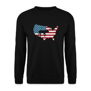 Bulldog America USA Pet Dog Breed - Unisex Sweatshirt - black - Front - Alina (178cm) & Michal (187cm)