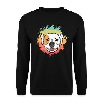 Bad Bulldog Facial Expression Pet - Unisex Sweatshirt - black - Front - Alina (178cm) & Michal (187cm)