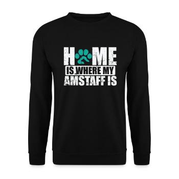 Home is where my Terrier is Staffordshire - Unisex Sweatshirt - black - Front - Alina (178cm) & Michal (187cm)