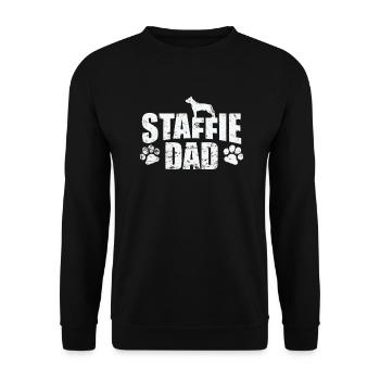 Staffie Dad American Staffordshire Terrier - Unisex Sweatshirt - black - Front - Alina (178cm) & Michal (187cm)