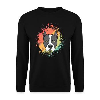 Chien American Staffordshire Terrier Pet - Sweat-shirt Unisexe - noir - Devant - Alina (178cm) & Michal (187cm)