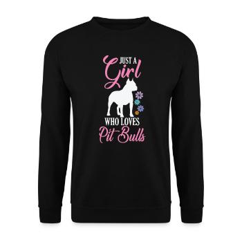 Juste une fille qui aime Pit Bulls Pet - Sweat-shirt Unisexe - noir - Devant - Alina (178cm) & Michal (187cm)