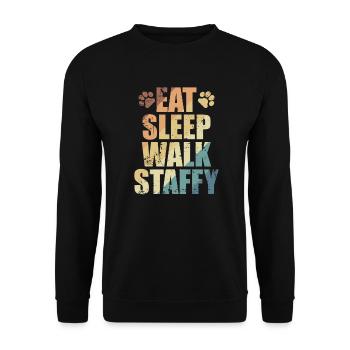 Eat Sleep Walk Staffy Staffordshire Terrier - Unisex Sweatshirt - black - Front - Alina (178cm) & Michal (187cm)