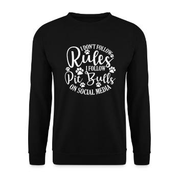 Disrespect Rules Follow Pit Bulls on Social Media - Unisex Sweatshirt - black - Front - Alina (178cm) & Michal (187cm)
