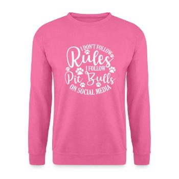 Règles de non-respect Suivez les pitbulls sur les médias sociaux - Sweat-shirt Unisexe - rose - Devant