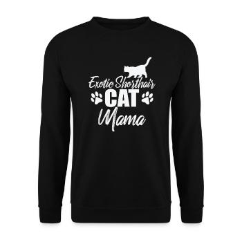 Exotic Shorthair Cat Mama British Cat - Unisex Sweatshirt - black - Front - Alina (178cm) & Michal (187cm)