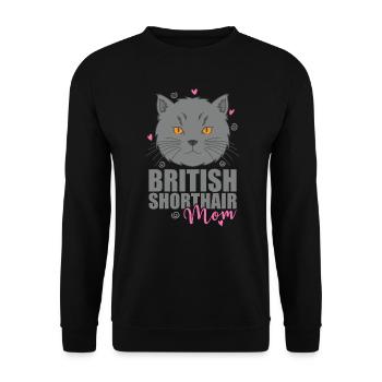 British Shorthair Mom Cat Pet - Unisex Sweatshirt - black - Front - Alina (178cm) & Michal (187cm)