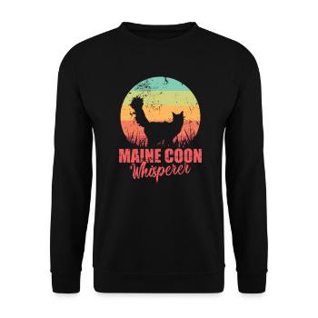 Maine Coon Whisperer Cat Chat de compagnie - Sweat-shirt Unisexe - noir - Devant - Alina (178cm) & Michal (187cm)