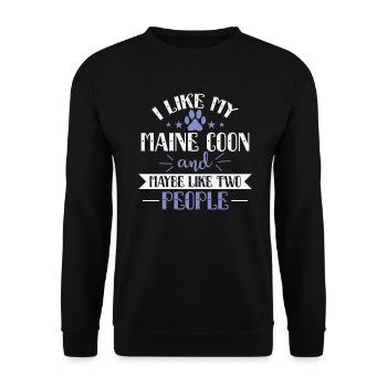 I Like my Maine Coon and Maybe like two People - Unisex Sweatshirt - black - Front - Alina (178cm) & Michal (187cm)
