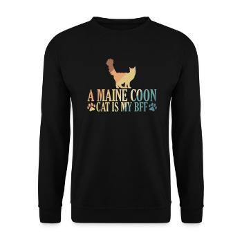 Un chat Maine Coon est mon BFF Cat Pet - Sweat-shirt Unisexe - noir - Devant - Alina (178cm) & Michal (187cm)