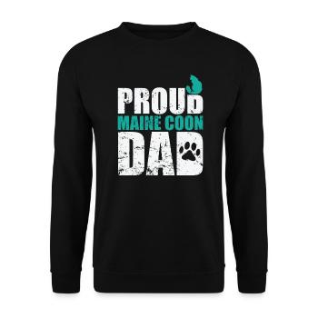 Fier Maine Coon Papa Chat Chat Chat - Sweat-shirt Unisexe - noir - Devant - Alina (178cm) & Michal (187cm)