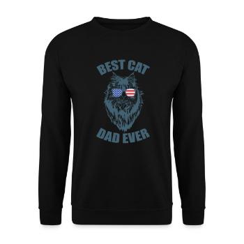 Meilleur père de chat jamais Maine Coon USA Flag America - Sweat-shirt Unisexe - noir - Devant - Alina (178cm) & Michal (187cm)