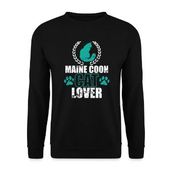 Maine Coon Cat Lover Cat Pet Cat - Unisex Sweatshirt - black - Front - Alina (178cm) & Michal (187cm)
