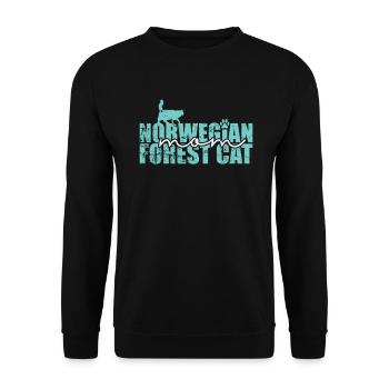 Chat des forêts norvégiennes Maman Chat de compagnie - Sweat-shirt Unisexe - noir - Devant - Alina (178cm) & Michal (187cm)