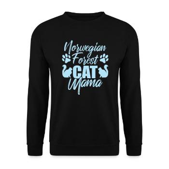 Chat de la forêt norvégienne Mama Pet - Sweat-shirt Unisexe - noir - Devant - Alina (178cm) & Michal (187cm)