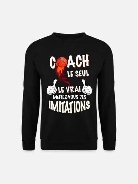 Coach basket humour Sport Basketball - Sweat-shirt Unisexe - noir