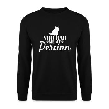 You Had me at Persian Cat Breed Domestic Cat - Unisex Sweatshirt - black - Front - Alina (178cm) & Michal (187cm)