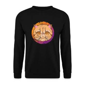 Persian Cat Breed Domestic Cat Pet - Unisex Sweatshirt - black - Front - Alina (178cm) & Michal (187cm)