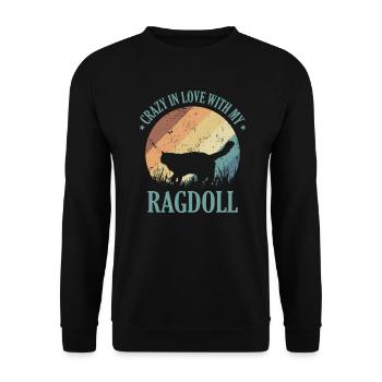 Crazy in Love with my Ragdoll Domestic Cat - Sweat-shirt Unisexe - noir - Devant - Alina (178cm) & Michal (187cm)