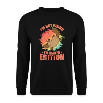 I'm not Weird I'm Limited Edition Platypus - Unisex Sweatshirt - black - Front - Alina (178cm) & Michal (187cm)