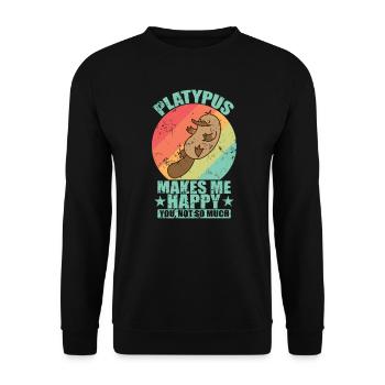 Platypus Makes Me Happy, you not so much - Unisex Sweatshirt - black - Front - Alina (178cm) & Michal (187cm)