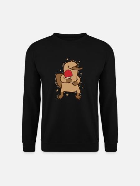 Platypus plays table tennis Australia - Unisex Sweatshirt - black
