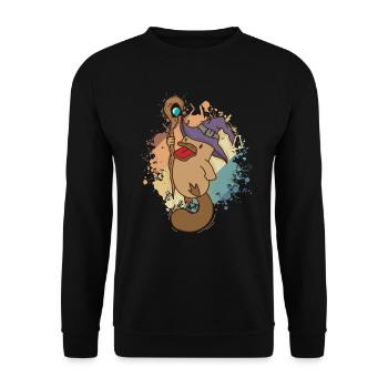 Platypus as wizard Australia - Unisex Sweatshirt - black - Front - Alina (178cm) & Michal (187cm)