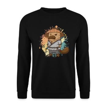 Platypus as Ninja Outback Australia - Unisex Sweatshirt - black - Front - Alina (178cm) & Michal (187cm)