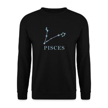 Star constellation Zodiac sign Pisces Pisces - Unisex Sweatshirt - black - Front - Alina (178cm) & Michal (187cm)