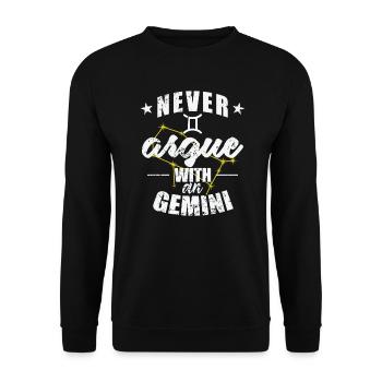 Zodiac sign Never argue with an Gemini - Unisex Sweatshirt - black - Front - Alina (178cm) & Michal (187cm)