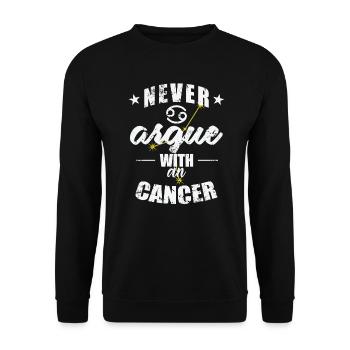 Signe du zodiaque Ne jamais se disputer avec un Cancer Cancer - Sweat-shirt Unisexe - noir - Devant - Alina (178cm) & Michal (187cm)