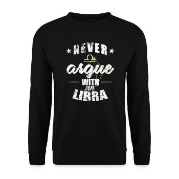 Signe du zodiaque Ne jamais discuter avec une Balance Balance Balance - Sweat-shirt Unisexe - noir - Devant - Alina (178cm) & Michal (187cm)
