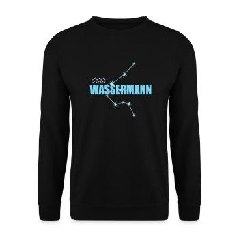 Aquarius Zodiac sign Aquarius constellation - Unisex Sweatshirt - black - Front - Alina (178cm) & Michal (187cm)