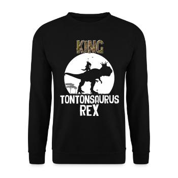 King Tontonsaurus Rex Cadeau Tonton Dinosaure - Sweat-shirt Unisexe - noir - Devant - Alina (178cm) & Michal (187cm)