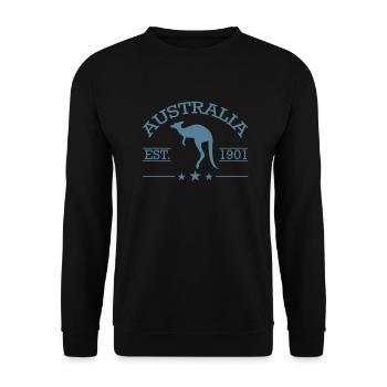 Australia Kangaroo seit 1901 Beuteltier - Unisex Pullover - Schwarz - Vorne - Alina (178cm) & Michal (187cm)