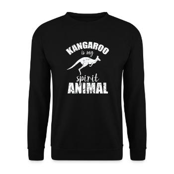 Kangaroo is my Spirit Animal Australien - Unisex Pullover - Schwarz - Vorne - Alina (178cm) & Michal (187cm)