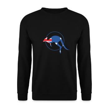 Känguru mit Australischer Flagge Australien - Unisex Pullover - Schwarz - Vorne - Alina (178cm) & Michal (187cm)
