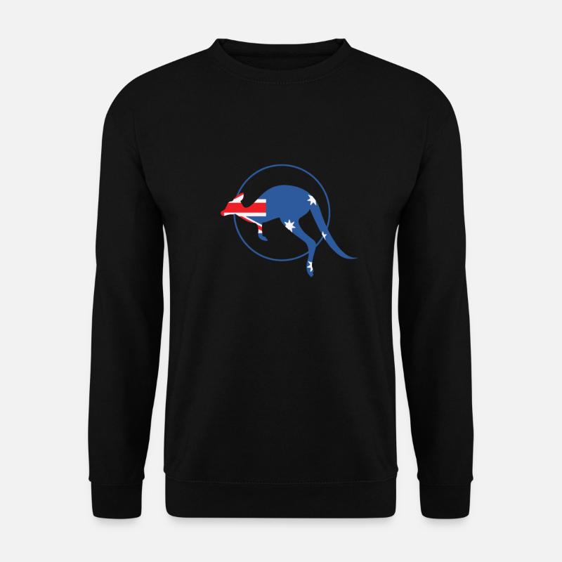 Kangourou avec drapeau australien Australie - Sweat-shirt Unisexe - noir