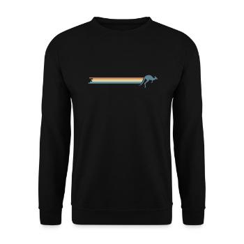 Kangaroo with stripes Australia Outback - Unisex Sweatshirt - black - Front - Alina (178cm) & Michal (187cm)