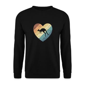 Heart with Kangaroo Australia Outback Animal - Unisex Sweatshirt - black - Front - Alina (178cm) & Michal (187cm)