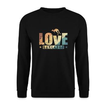 Love Kangaroo Australia Outback Animal - Unisex Sweatshirt - black - Front - Alina (178cm) & Michal (187cm)