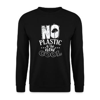 No Plastic is the new Cool Planet Earth - Unisex Sweatshirt - black - Front - Alina (178cm) & Michal (187cm)