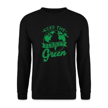 Keep the Planet Green Nature Planet Earth - Unisex Sweatshirt - black - Front - Alina (178cm) & Michal (187cm)