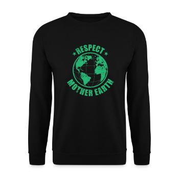 Respect Mother Earth Nature Planet Earth - Unisex Sweatshirt - black - Front - Alina (178cm) & Michal (187cm)