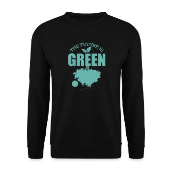 The Future is Green Nature Planet Earth - Unisex Sweatshirt - black - Front - Alina (178cm) & Michal (187cm)