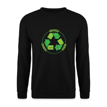 Recycle Nature Protection de l’environnement Planète Terre - Sweat-shirt Unisexe - noir - Devant - Alina (178cm) & Michal (187cm)